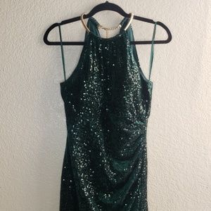 Eliza J Emerald Velvet Dress